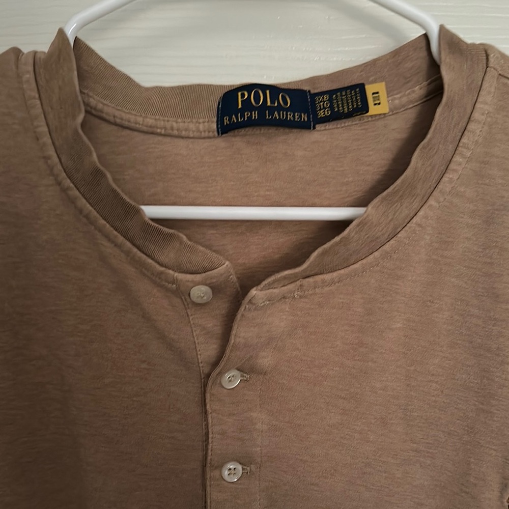 Polo by Ralph Lauren men’s big & tall Brown Long Sleeve Tee - Picture 3 of 5
